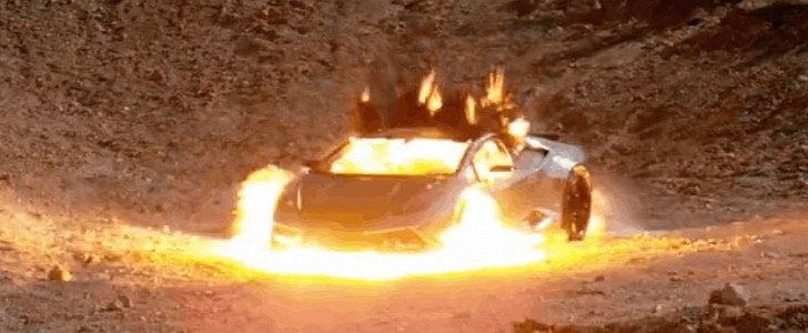 Artist Shl0ms Blows Up Real Lamborghini Huracan, Turns Wreckage Into NFTs