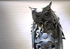 Artist Uses Hubcaps to Create Jaw-Dropping Natural Forms Sculptures