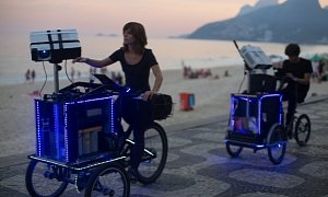 Artists Ride Tricycles with Projectors to Change the Color of Sao Paolo's Streets