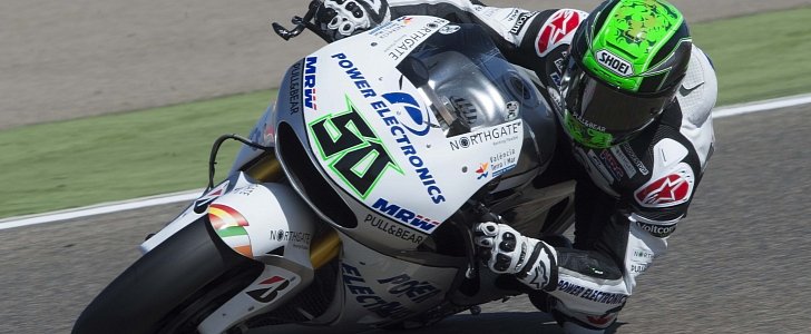 Eugene Laverty, the best Open rider at Aragon, 2015, in Aspar livery