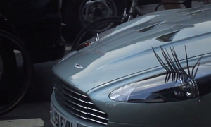 Aston DBS with Car Lashes Is Like a Geordie Shore Episode