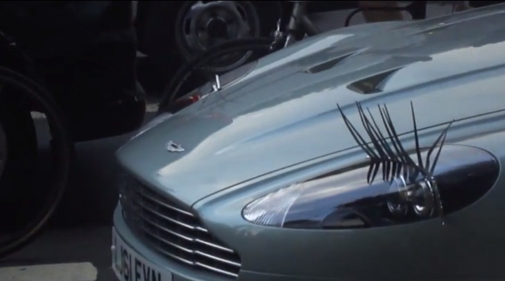 Aston Martin with eyelashes