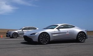 Aston Martin 8 Vantage Drag Races BMW M5, Decimation Follows