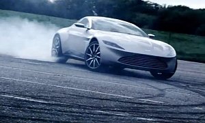 Aston Martin DB10 Does "007" Burnout in Dynamic James Bond Spectre Tribute