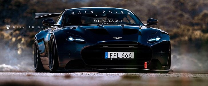 Aston Martin DB11 Racecar with Vulcan Headlights: rendering