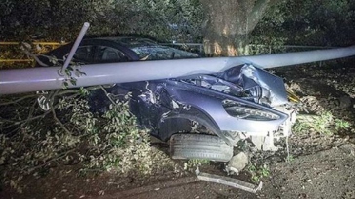 Aston Martin Rapide crash in New Zealand