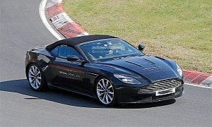 Aston Martin Uses DB11 Volante Prototype As Billboard With Wheels on The 'Ring
