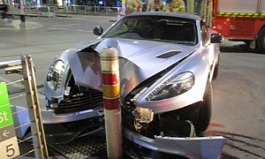 Aston Martin Vanquish Smashed Against a Bollard Reinforces Negative Stereotypes