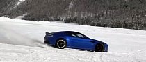 Aston Martin Vantage Drifting in the Snowy Alps Is Savage V12 Fun