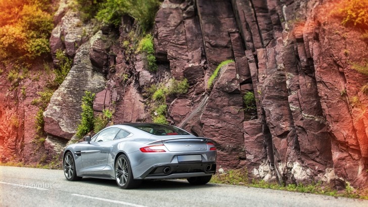 2014 Aston Martin Vanquish on mountain road