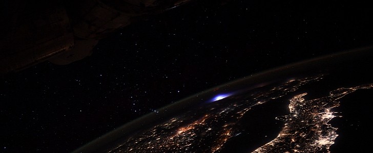 Astronaut catches transient luminous event over Earth