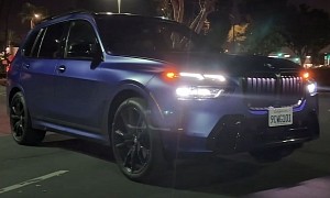 At Night, the 2023 BMW X7 M60i Shapeshifts Into an Attractive SUV