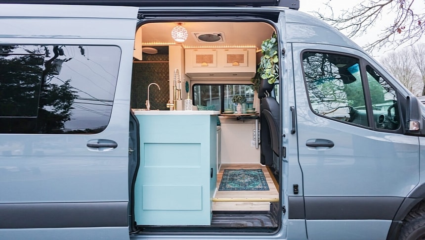 Athena custom van conversion with a fresh beach-house vibe 