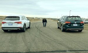 Audi A4 Allroad Beats VW Golf Alltrack In Drag Race