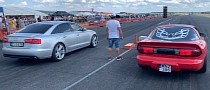 Audi A6 Drag Races Pontiac Firebird, Both Are Slow but the Gap Is Huge