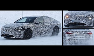 Audi A6 e-tron Electric Sedan Enters Cold-Testing Phase Wearing Production Lights