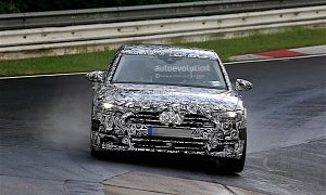 2018 Audi A8 Spied Not Hiding Its Weight on The Nurburgring