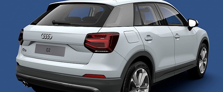 Audi Q2 comes with sculpted crosses on the side blade