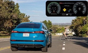 Audi Demonstrates C-V2X Technology in California Using an e-tron Sportback and a Bicycle