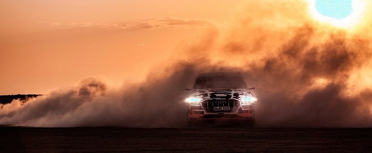 Audi e-tron SUV in the desert