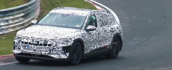 Audi e-tron quattro Electric SUV Spied Testing on the Nurburgring