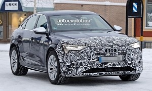 Audi e-tron Sportback Facelift Spied in Winter Conditions, Bigger Range Expected