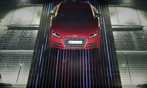Audi Glues a TT Coupe to the Side of a Tokyo Building for Japan Market "Landing"