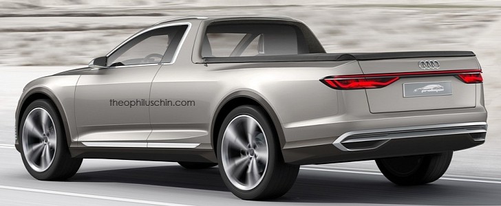 Audi pickup truck rendering by Theophilus Chin