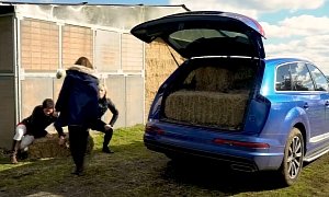 Audi Q7, Land Rover Discovery and Volvo XC90 Tested With Hay Bales