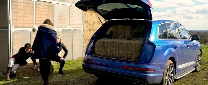 Audi Q7, Land Rover Discovery and Volvo XC90 Tested With Hay Bales