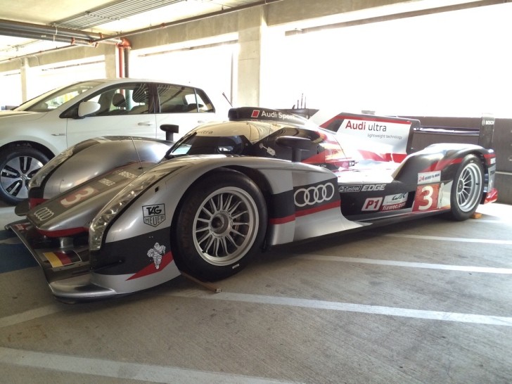 Audi R18 Ultra Le Mans Racer parked on handicap spot