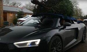 Audi R8 Couple Goes Christmas Tree Shopping in Their 2016 R8 V10 Plus
