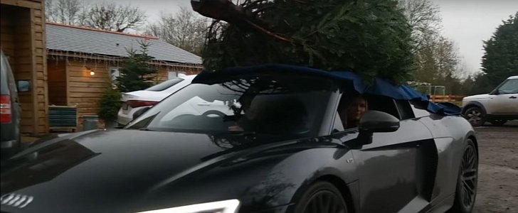 Audi R8 Couple Goes Christmas Tree Shopping