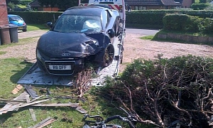 Audi R8 Crashes Through an English Garden