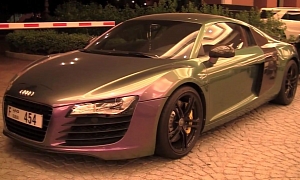 Audi R8 Gets Flip Flop Color in Dubai