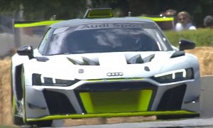 Audi R8 LMS GT2 Sounds Brutal at Goodwood, Looks Like an Exotic Fish