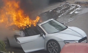 Audi R8 Spyder Burns during Wedding