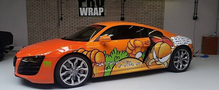 Audi R8 V10 Gets Garfield Wrap