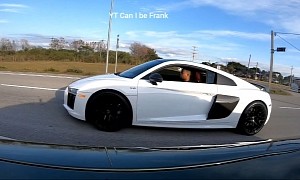 Audi R8 V10 Plus Driver Sacrifices Car to Charger Hellcat FBO With Grim Results
