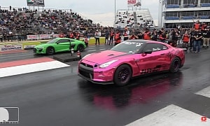 Audi R8s Drag Each Other, Lambo Huracans and Nissan GT-Rs, Mayhem Is Unsurprising