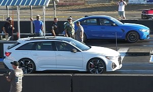Audi RS 6 Avant Drags Races the '(F)ugly' BMW M3, Someone Takes a Swift Beating