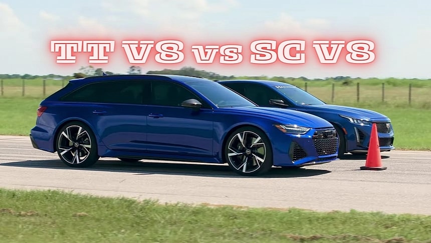 Audi RS 6 Avant Drag Races Hennessey H1000 Cadillac CT5-V Blackwing