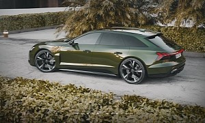 Audi RS e-tron GT Avant Looks Like a Christmas Tree, Has Virtual Space for One