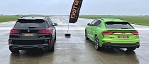 Audi RS Q8 Drag Races BMW X5 M, xDrive Destroys quattro on Wet Track