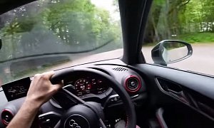 Audi RS3 POV Test Has Driver Giggling after Impressive Airtime