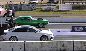 Audi RS3 Sleeper Drag Races Plymouth HEMI Cuda, Delivers Nasty 0.01s Spanking
