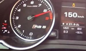 Audi RS5 Gets Floored Away From Toll Booth
