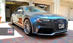 2013 Audi RS5 on HRE Wheels Takes a Shower