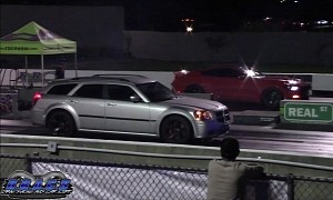 Audi RS6 and Dodge Magnum Line up Their Large Tailgates With Camaro and Mustang