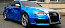 Audi RS6 Blue Chrome Wrap From Russia